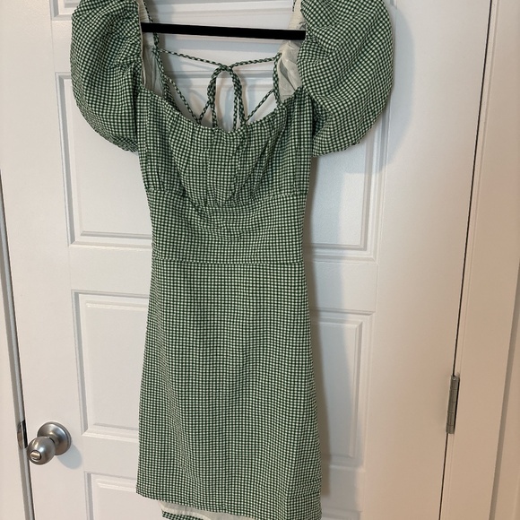 Oak + Fort Gingham puff sleeve mini dress - Picture 1 of 5